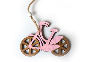 Bicykel drevený ružový